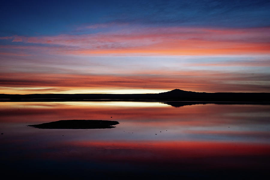 Brilliant sunset at Laguna Chaxa, Atacama Desert, Chile Photograph by Kamran Ali