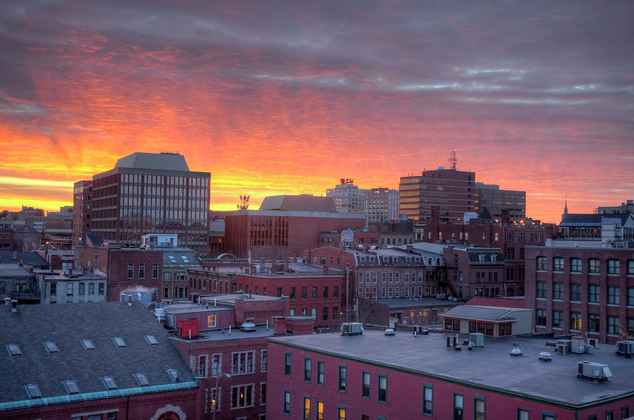 Brilliant Sunset Over Portland, Maine Photograph by Denistangneyjr