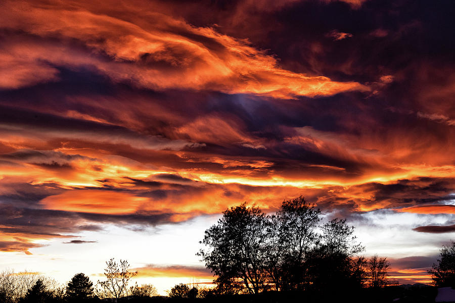 Brilliant Wind Swept Sunset Clouds Photograph by Tony Hake | Pixels