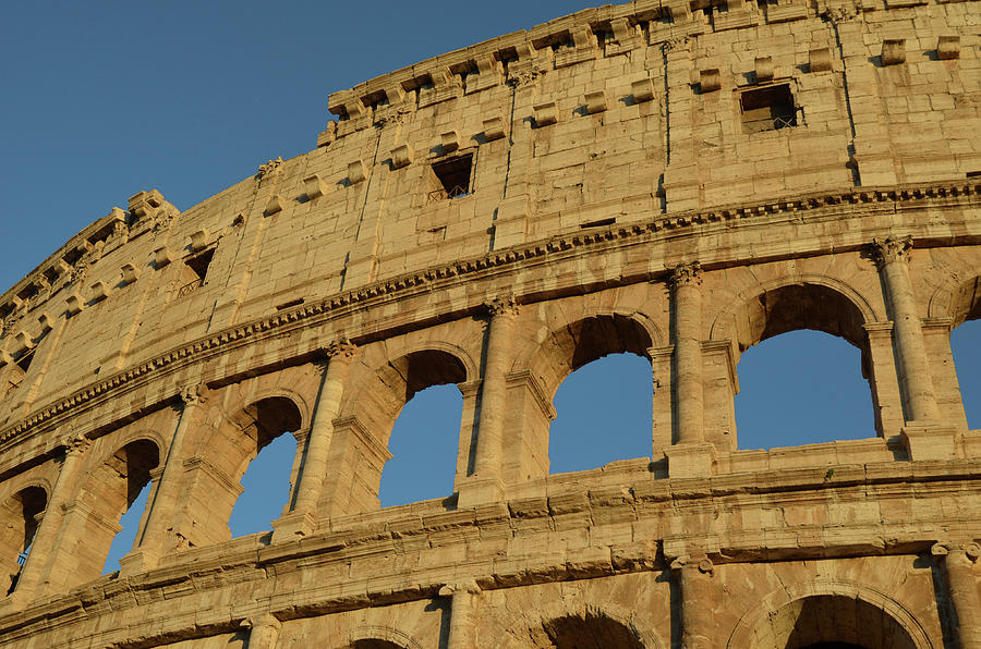 Brilliantly Sunlit Exterior of the Roman Colosseum Photograph by Shawn OBrien