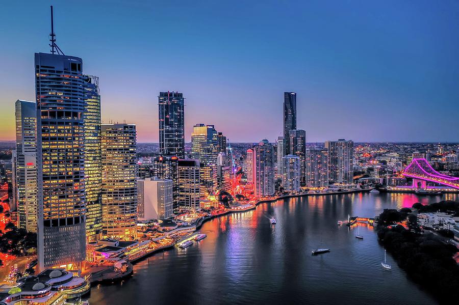 Brisbane City Lights Photograph by Richard Greenwood - Pixels