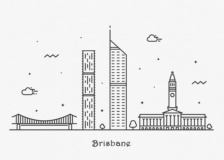 Brisbane Cityscape Travel Poster Drawing by Inspirowl Design Fine Art