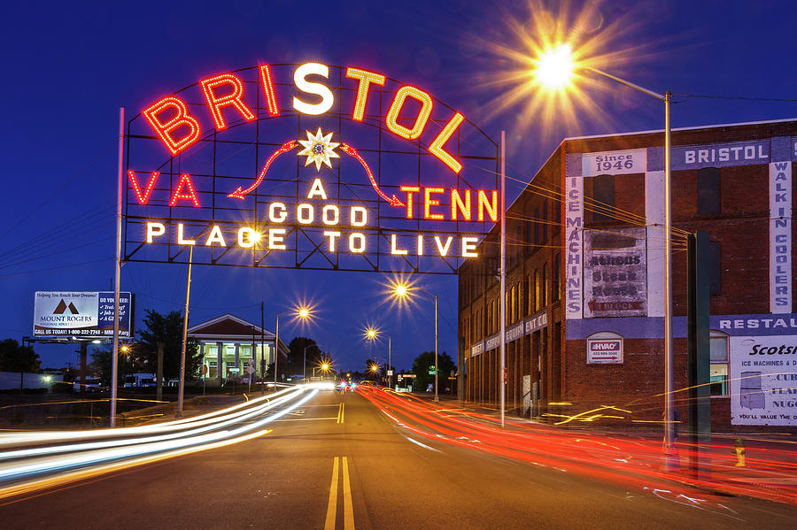 Bristol Sign In Orange And Maroon 3 Photograph