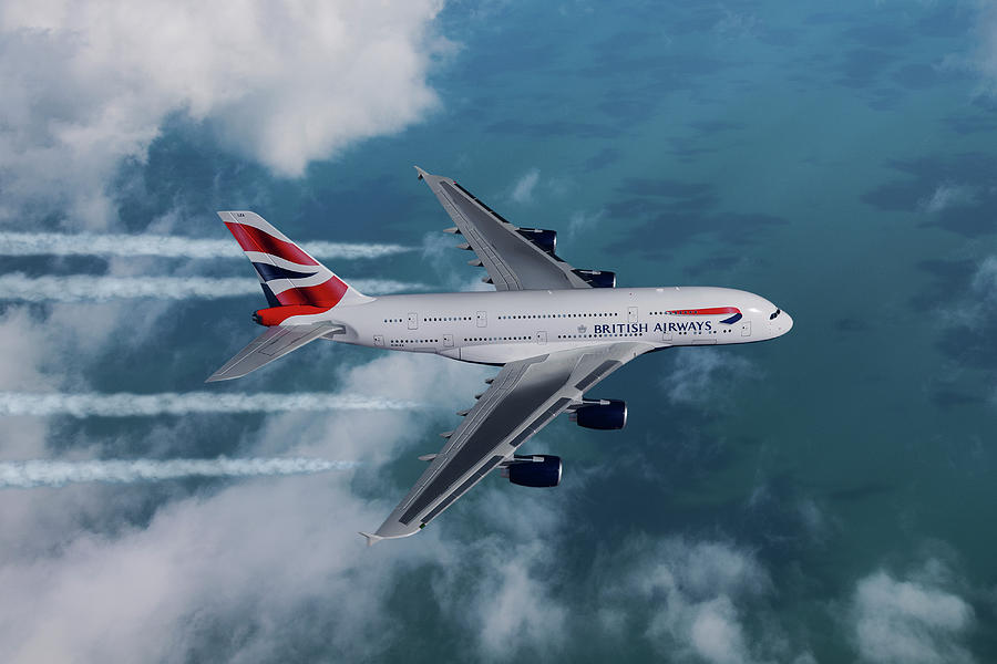British Airways Airbus A380-800   Digital Art by Erik Simonsen