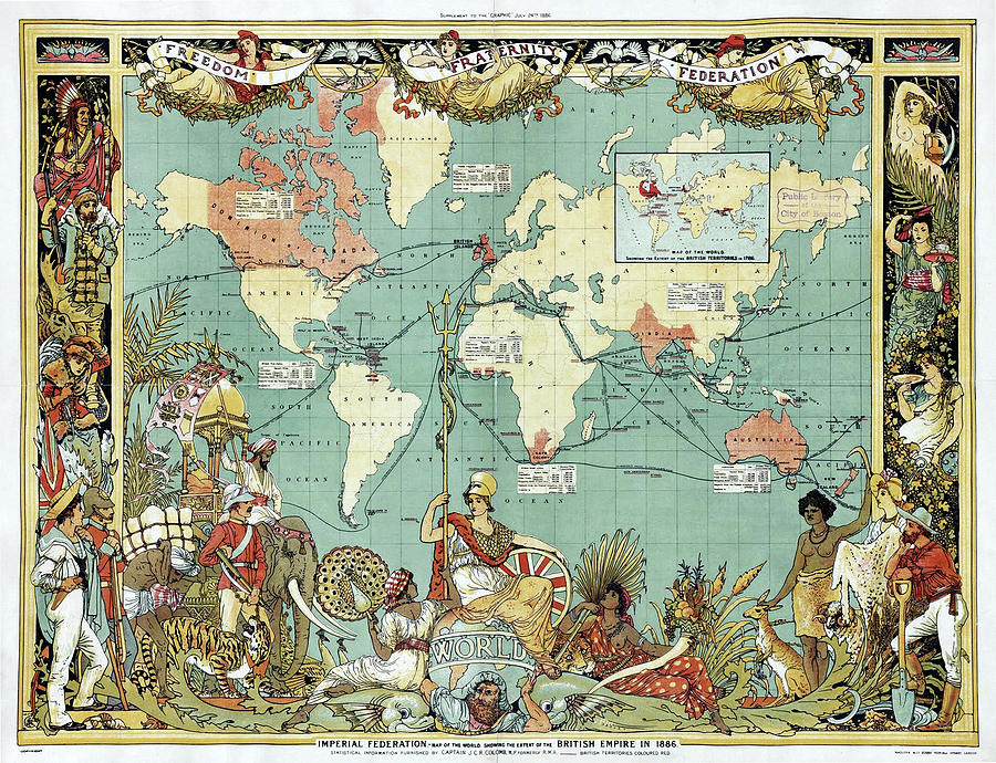 British Empire In 1886 Mixed Media by Vintage Lavoie British Empire In 1886 Mixed Media by Vintage Lavoie