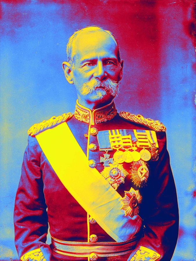 British General Lord Roberts Aka  Bobs Neon Art By Ahmet Asar Painting
