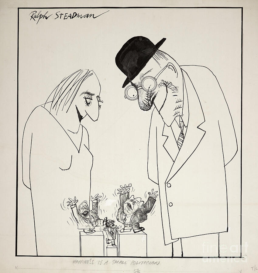 British Politics 1970s, Happiness Is A Small Politician, 1970 (drawing ...