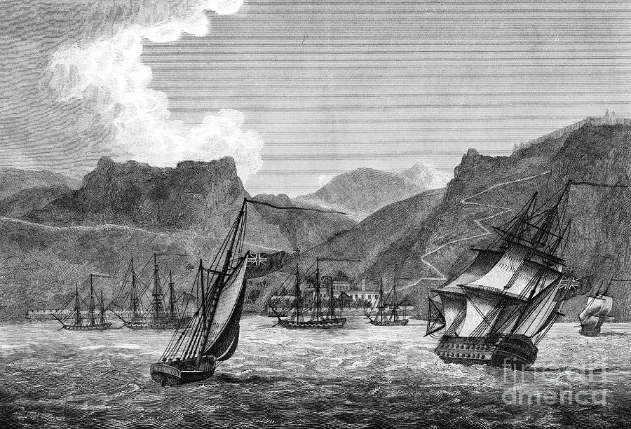 British Shipping Off St Helena, 1817 Drawing by Print Collector
