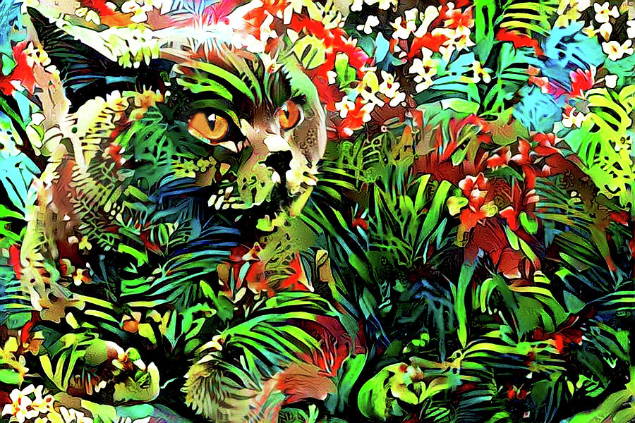 British Shorthair Jungle Cat Digital Art by Peggy Collins