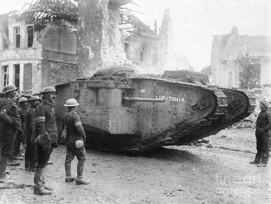 British Tank lusitania At Arras Photograph by Us National Archives/science Photo Library