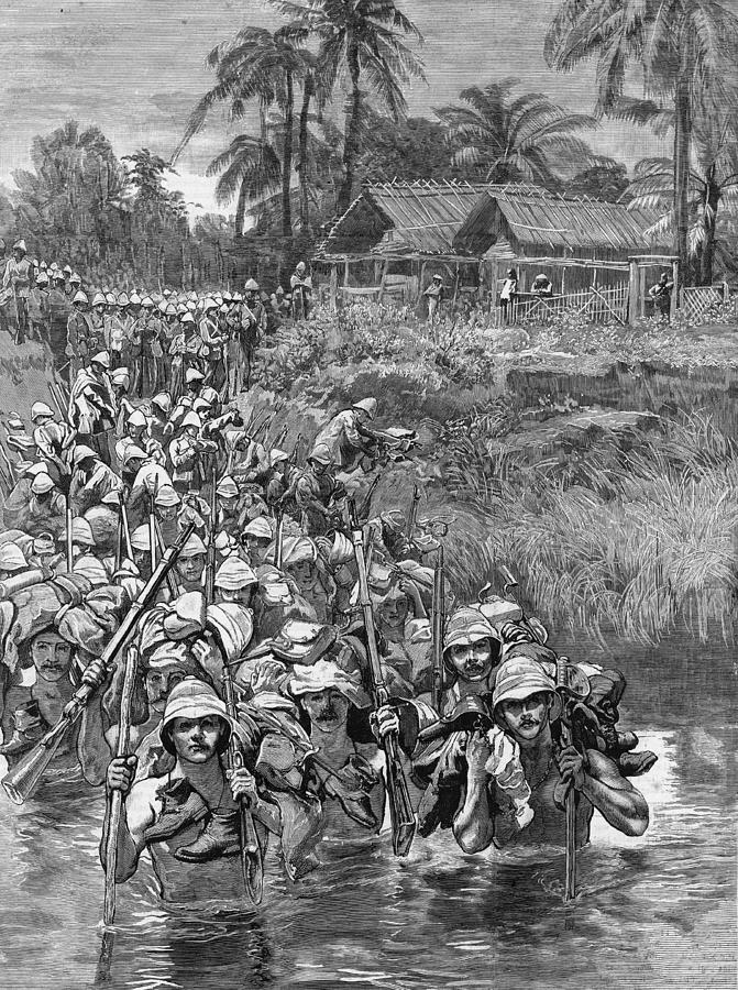 Black And White Photograph - British Troops In Burma by Rischgitz