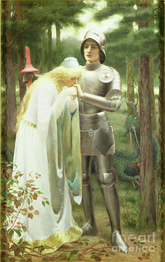 Britomart And Amoret, 1898 Painting by Mary F. Raphael - Fine Art America