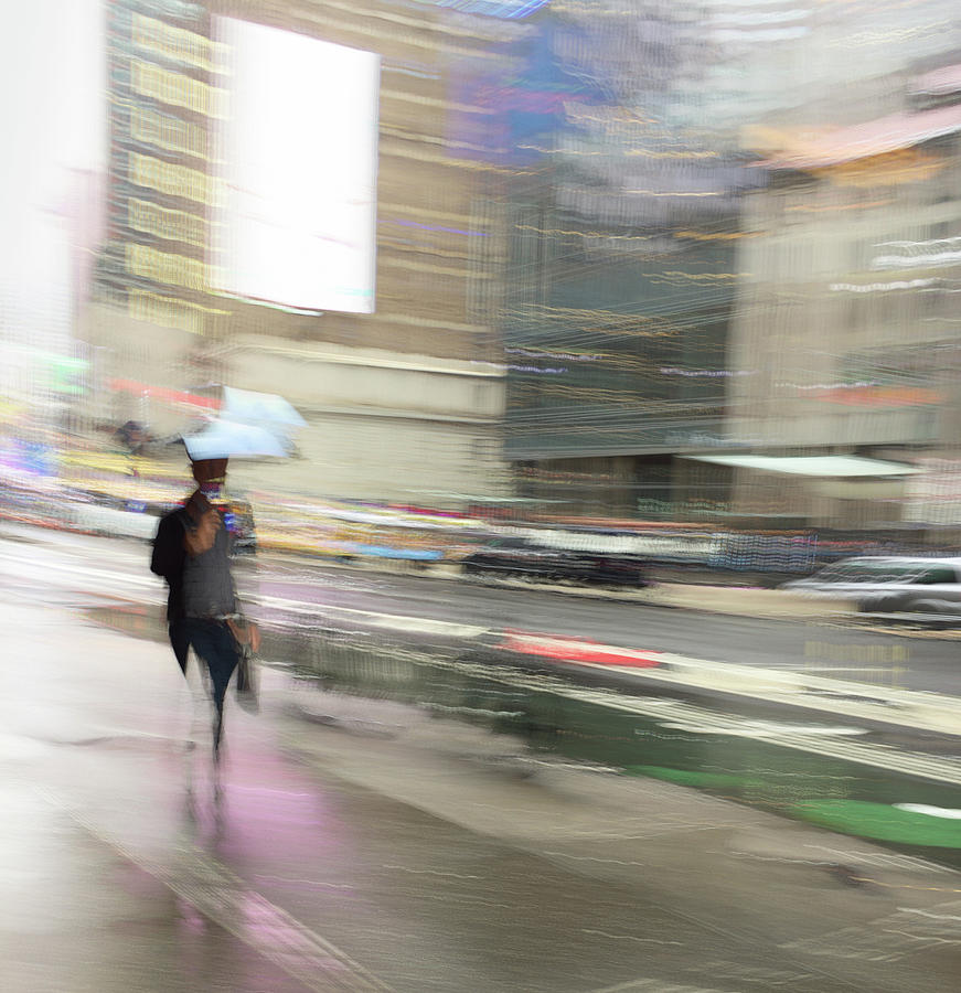 Broadway in the Rain Photograph by Alex Lapidus