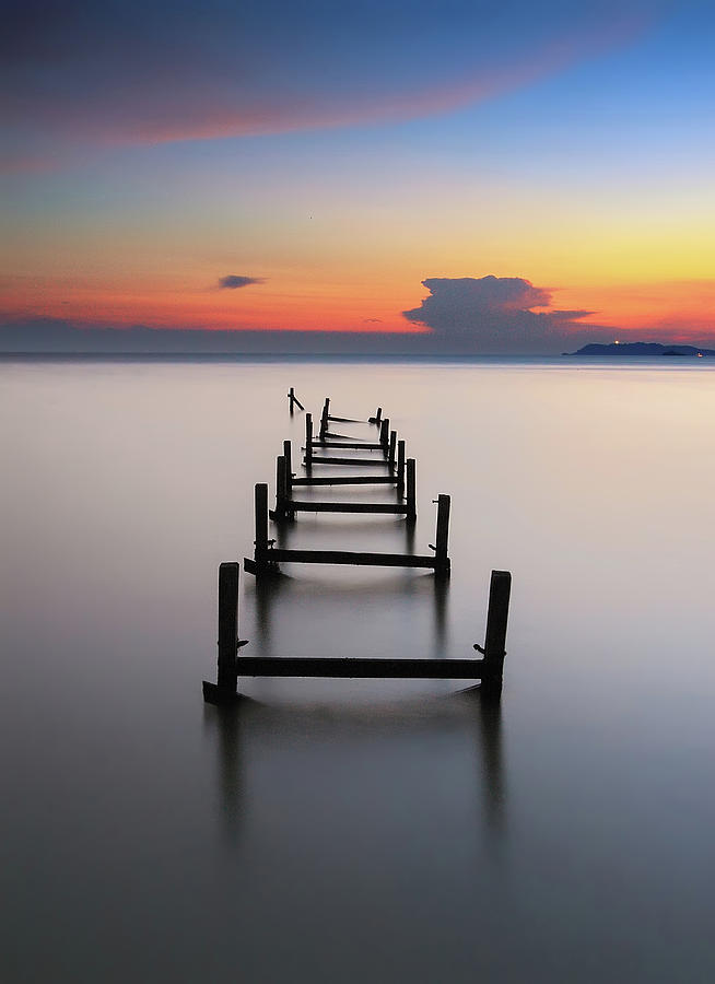 Broken Jetty Sunset Photograph by Fakrul Jamil Photography