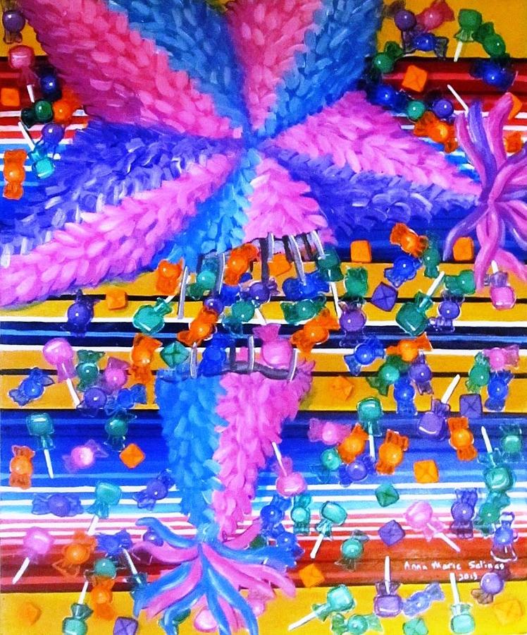 Candy Painting - Broken Pinata by Anna Marie Sanchez Varela