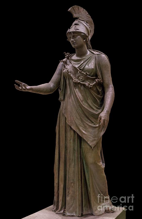 Greek Photograph - Bronze Athena Statue. by David Parker/science Photo Library