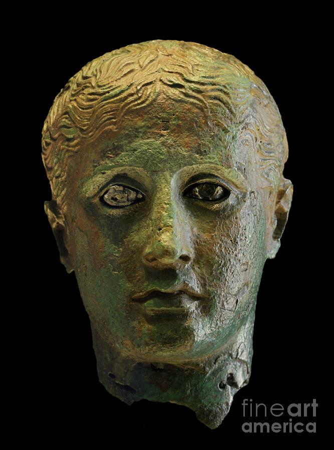 Greek Photograph - Bronze Head Of A Youth by David Parker/science Photo Library