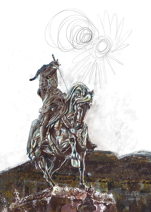 Bronze Horse Mixed Media Digital Art