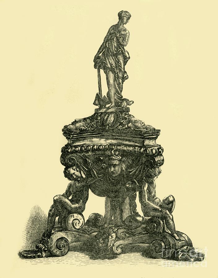Bronze Inkstand Drawing by Print Collector