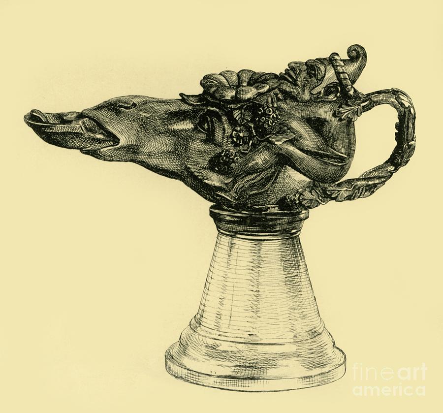 Bronze Lamp Drawing by Print Collector