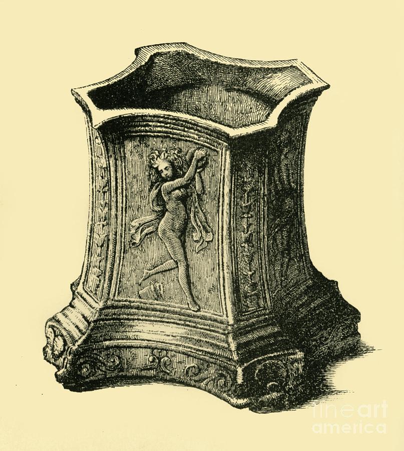 Bronze Pedestal Drawing by Print Collector Pixels