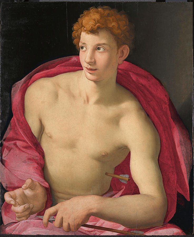 Bronzino -Monticelli 1503 - Florence 1572-. Saint Sebastian -ca. 1533-. Oil on panel. 87 x 76.5 cm. Painting by Il Bronzino -1503-1572-