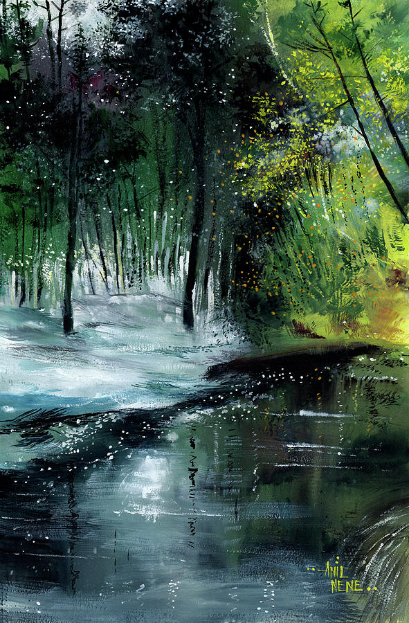 Brook 2 Painting by Anil Nene