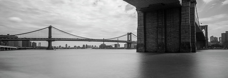 Architecture Digital Art - Brooklyn & Manhattan Bridges by Olimpio Fantuz