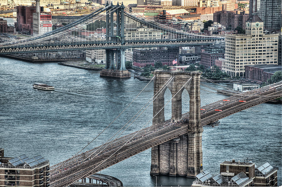 Brooklyn And Manhattan Bridge Photograph by Tony Shi Photography