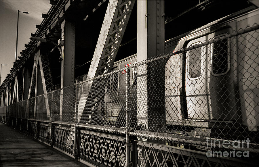 Brooklyn-bound on the Manhattan Bridge Photograph by Steve Ember