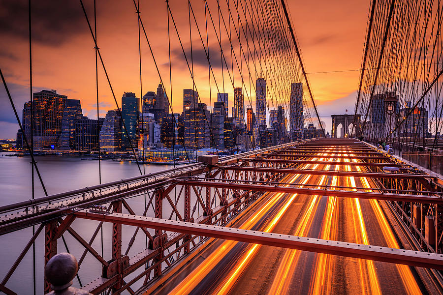 Brooklyn Bridge Digital Art - Brooklyn Bridge & Nyc Skyline by Antonino Bartuccio