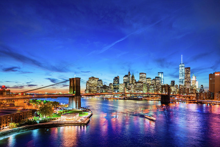 Brooklyn Bridge Digital Art - Brooklyn Bridge & Nyc Skyline by Arcangelo Piai