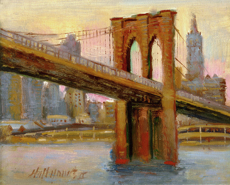 Brooklyn Bridge #4 Painting by Hall Groat Ii