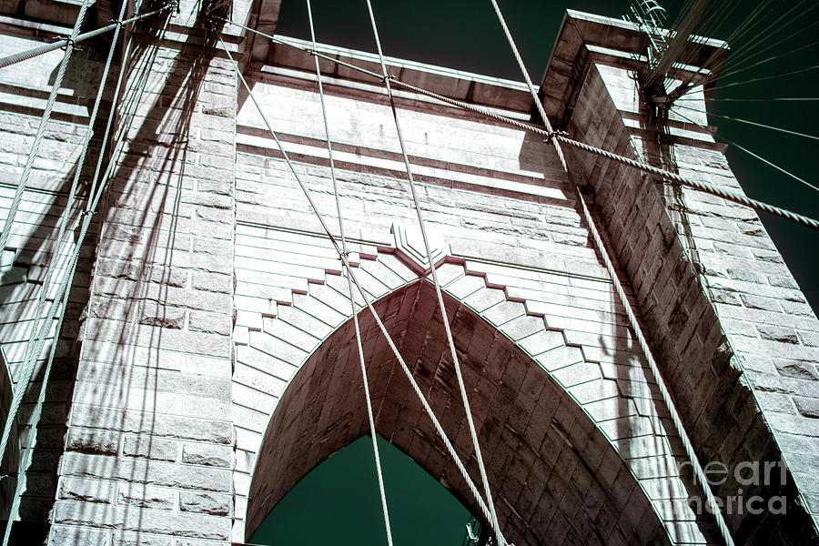 Brooklyn Bridge All in the Details Infrared Photograph by John Rizzuto