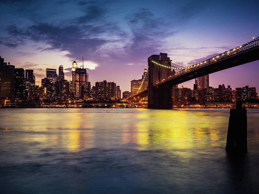 Brooklyn Bridge And Manhattan New York Photograph by Mlenny