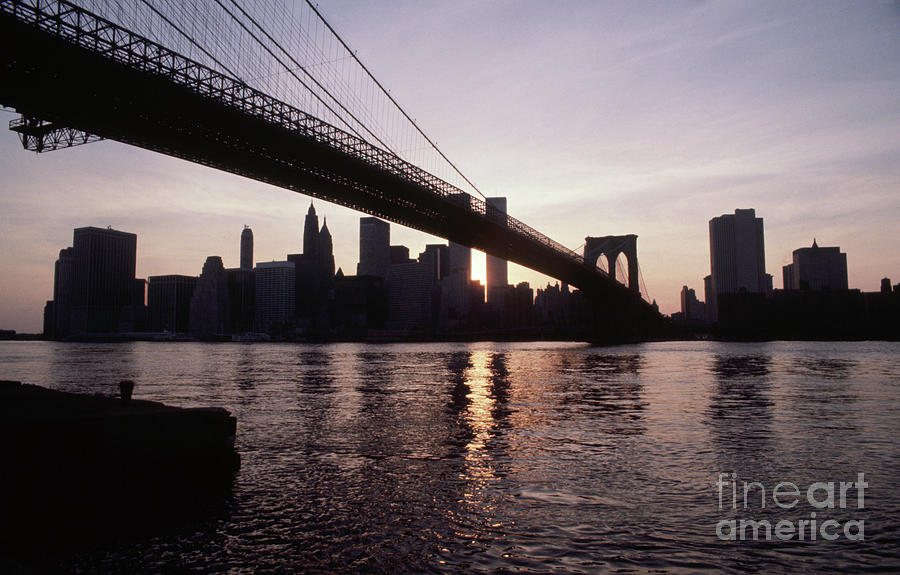 Brooklyn Bridge And Manhattan Skyline Photograph by Bettmann