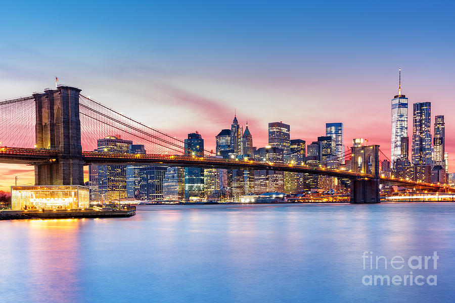 Usa Photograph - Brooklyn Bridge And The Lower Manhattan by Mandritoiu Usa Photograph - Brooklyn Bridge And The Lower Manhattan by Mandritoiu