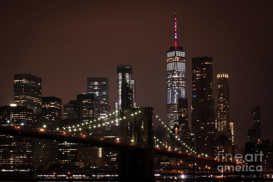 Brooklyn Bridge at Night 2 Photograph by Sanjeev Singhal