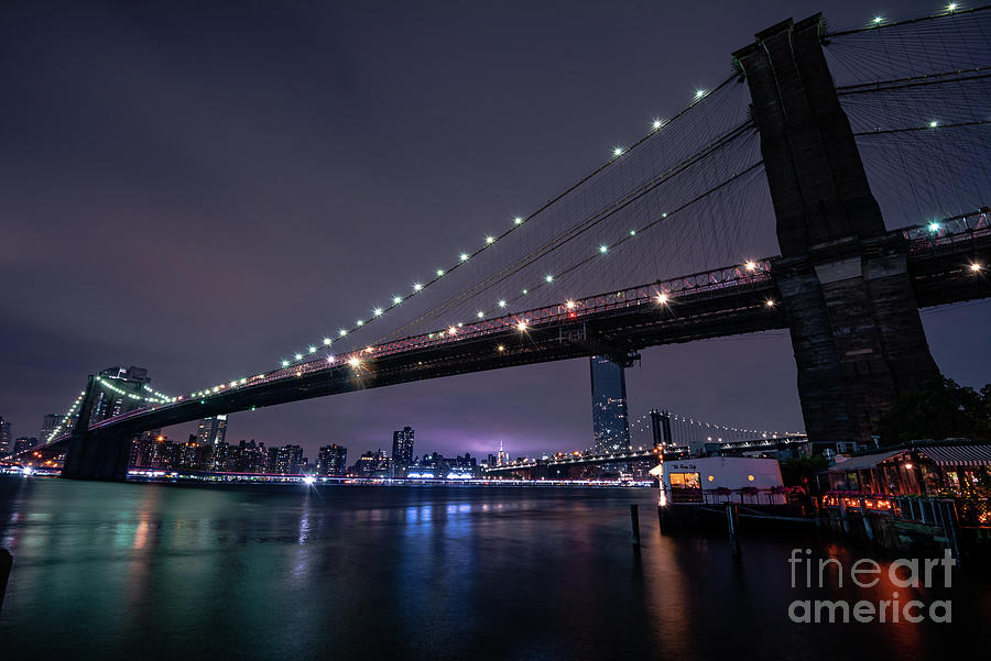 Brooklyn Bridge at Night Photograph by Stef Ko