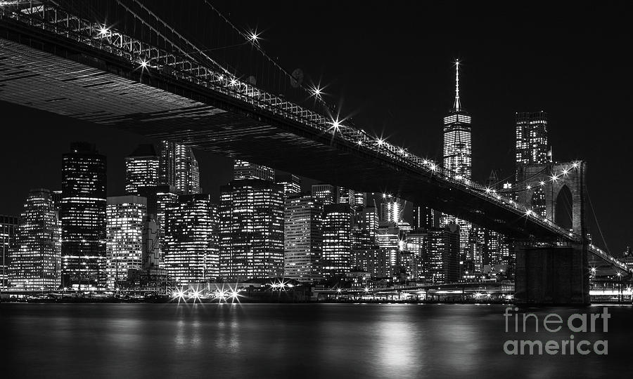 Brooklyn Bridge At Night Photograph by Wojtek Zagorski