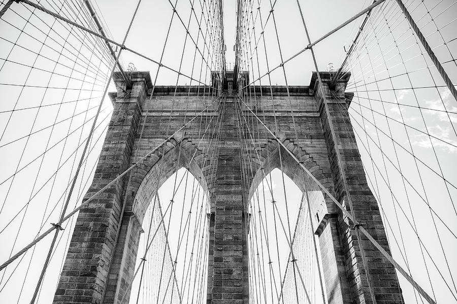 Brooklyn Bridge Black And White Photograph