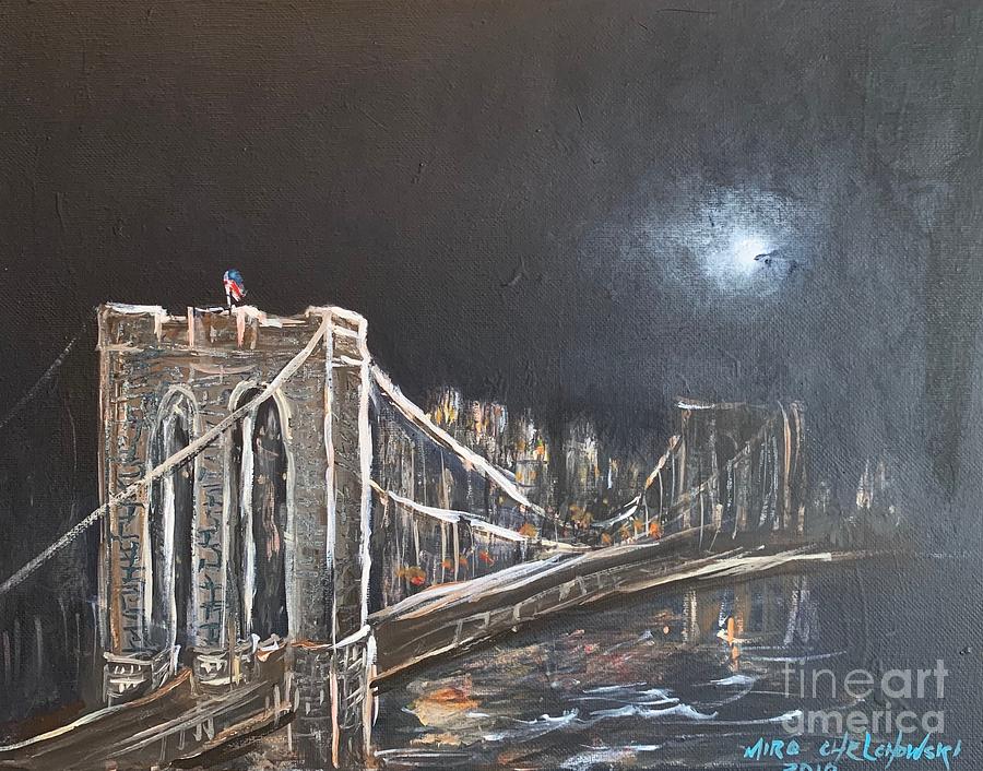 brooklyn bridge by night by Miroslaw Chelchowski brooklyn bridge by night by Miroslaw Chelchowski
