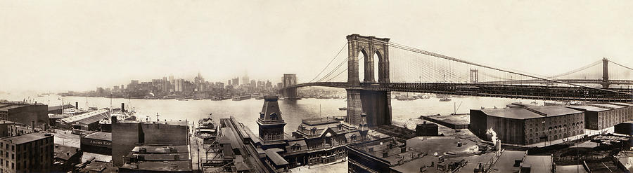 Brooklyn Bridge Photograph - Brooklyn Bridge, C1913 by Granger
