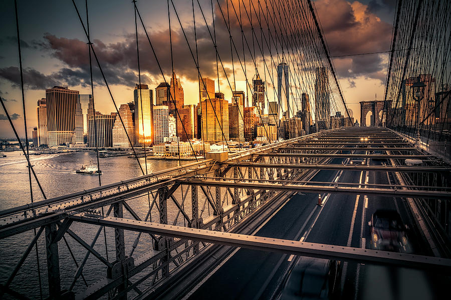 BROOKLYN BRIDGE COMMUTER DAWN by Daniel Hagerman BROOKLYN BRIDGE COMMUTER DAWN by Daniel Hagerman