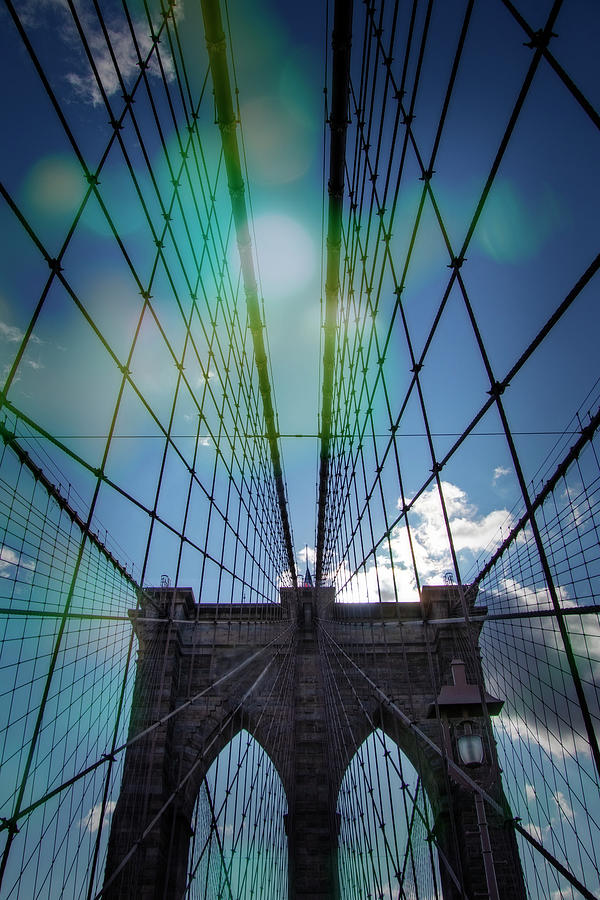 Brooklyn Bridge Drama Digital Art by Terry Davis