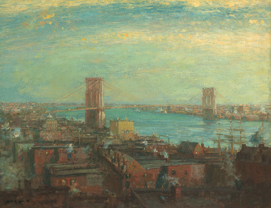 Brooklyn Bridge Painting by Henry Ward Ranger