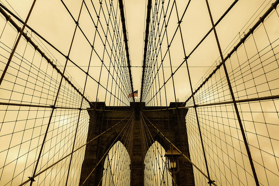 Brooklyn Bridge in the Clouds Photograph by Kathleen McGinley