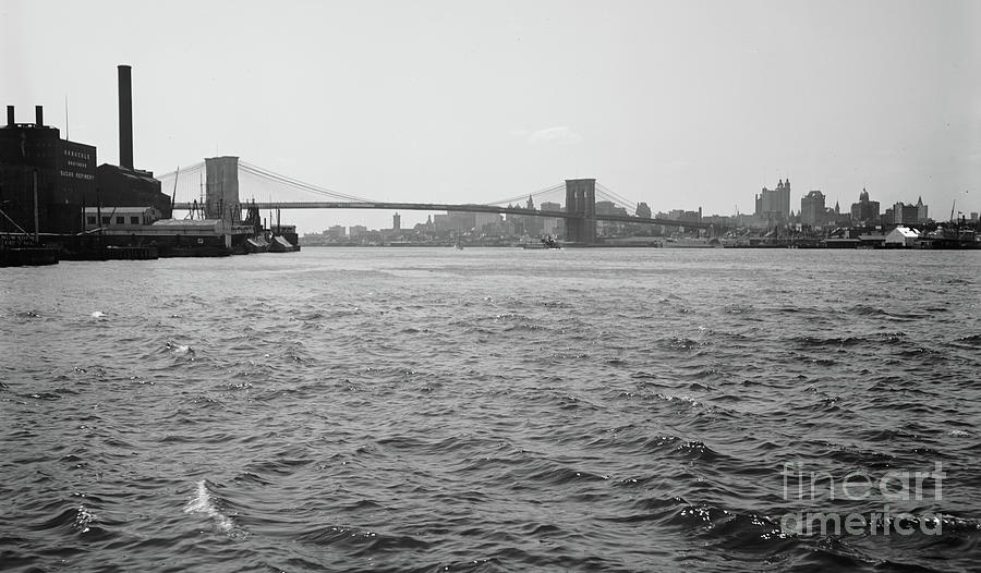 Brooklyn Bridge Photograph - Brooklyn Bridge, New York, circa 1900 by William Henry Jackson