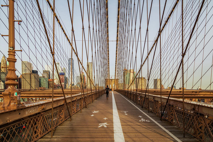 Brooklyn Bridge NYC Skyline Photograph by Susan Candelario