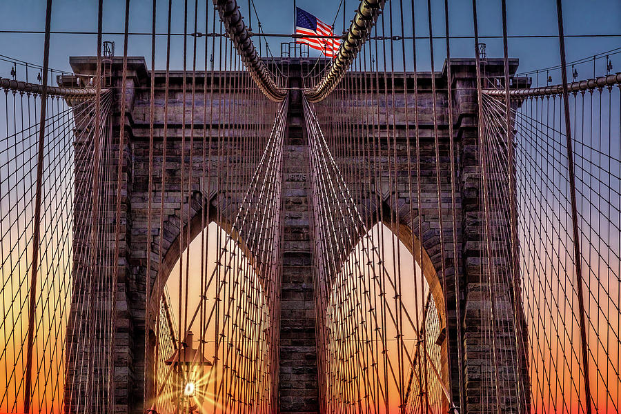 Brooklyn Bridge NYC Sunrise Photograph by Susan Candelario